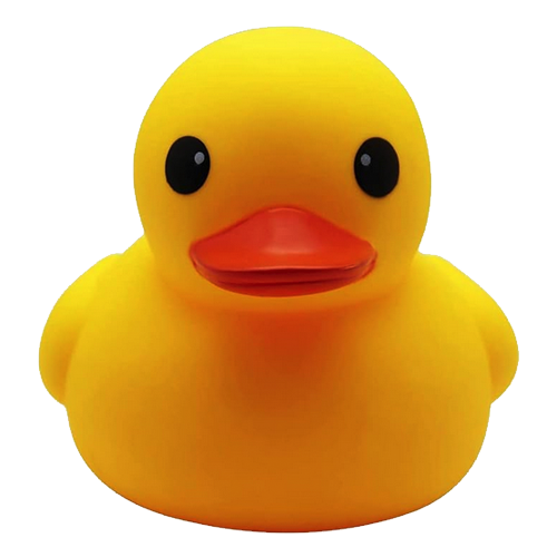 A cheerful yellow rubber duck